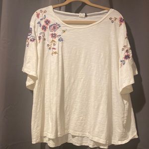 Anthropologie embroidered tee